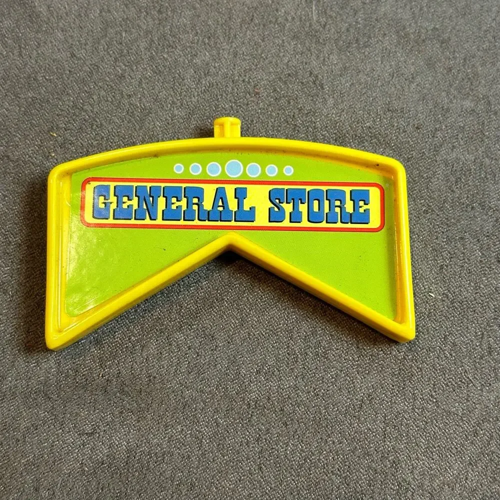 Lincoln Logs Vintage General Store Sign Yellow Plastic
